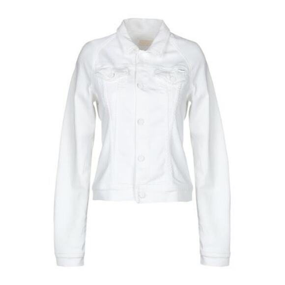 Mother White Denim The Bully Cropped Jacket Size Medium - Picture 1 of 10